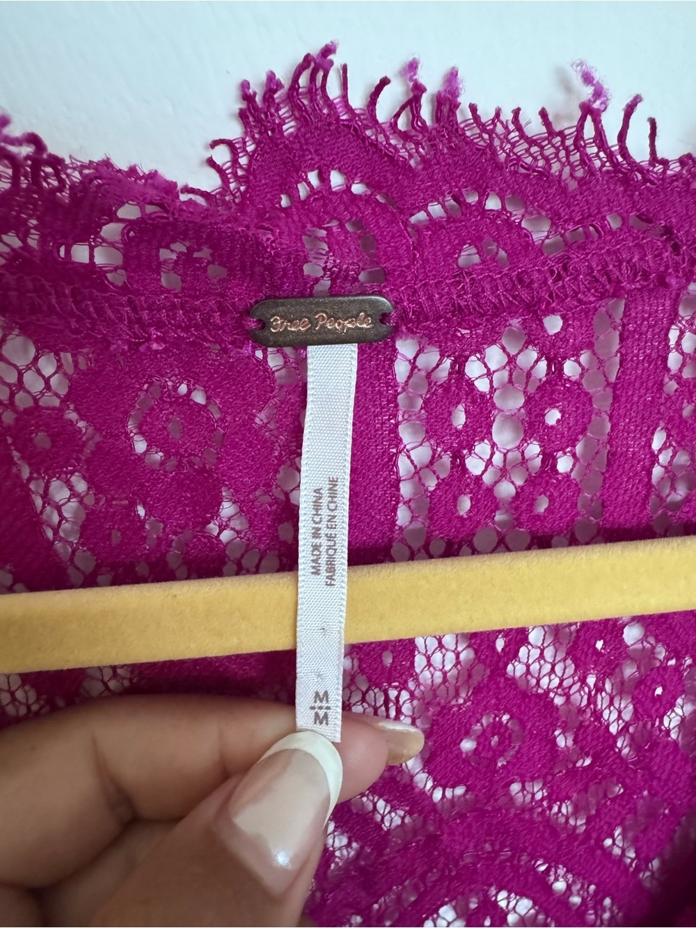 Free People Fuchsia Crochet Lace dress - Picture 4 of 5